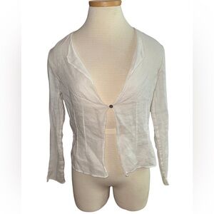 White Sheer Long Sleeve Shirt